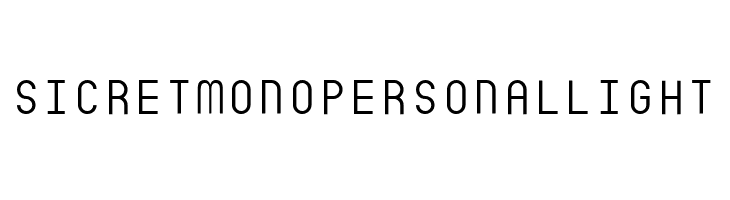 SicretMonoPERSONALLight Schriftart