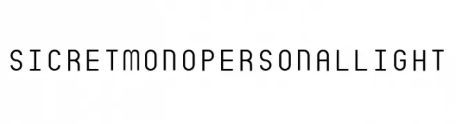 SicretMonoPERSONALLight  Frei Schriftart Herunterladen