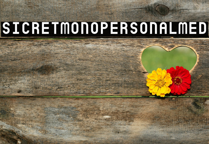 SicretMonoPERSONALMed फ़ॉन्ट examples