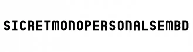 SicretMonoPERSONALSemBd  Frei Schriftart Herunterladen