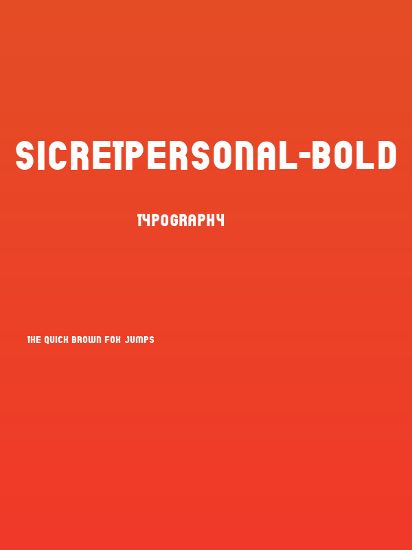 SicretPERSONAL-Bold Poster