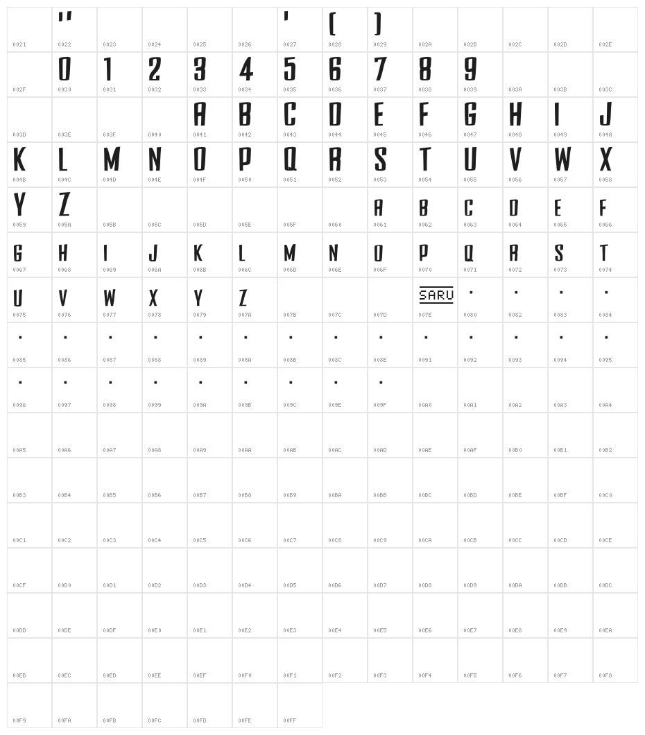 Side Winder [sRB] Character Map