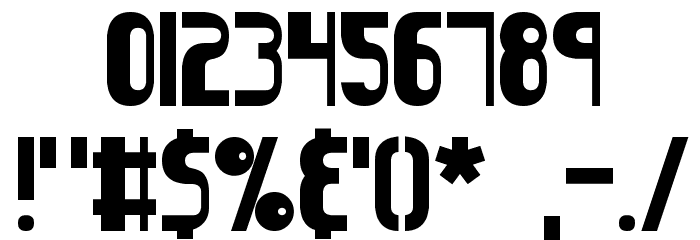 Sideways BRK Font OTHER CHARS