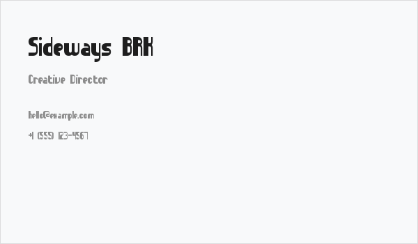 Sideways BRK Business Card