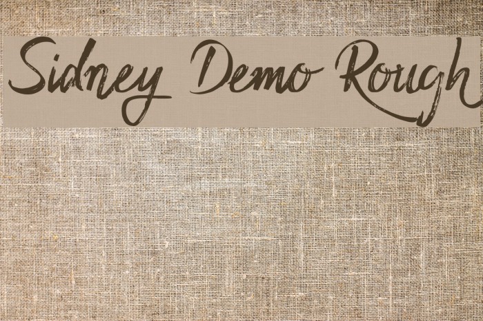 Sidney Demo Rough Font examples