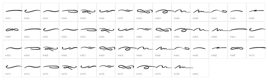Sieroty Swash Character Map