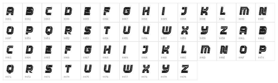 Sierra Italic Character Map