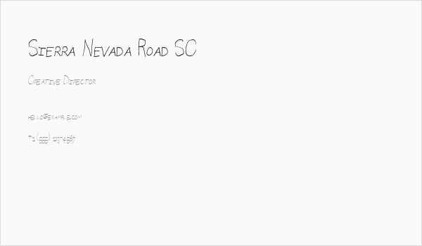 Sierra Nevada Road SC Business Card