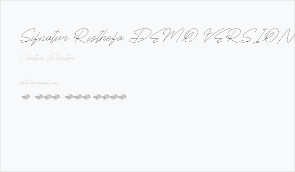 Sifnatur Risthofa DEMO VERSION Italic Business Card