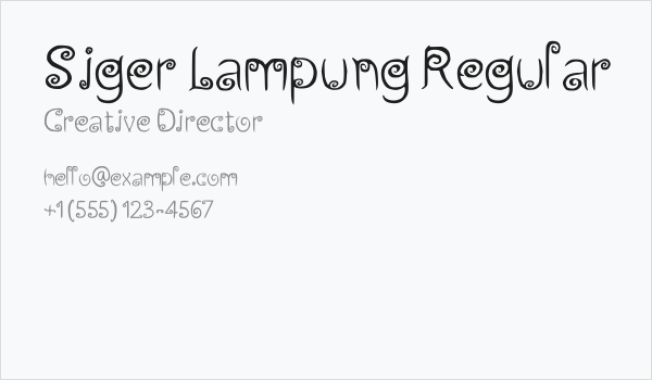 Siger Lampung Regular Business Card
