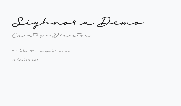 Sighnora Demo Business Card