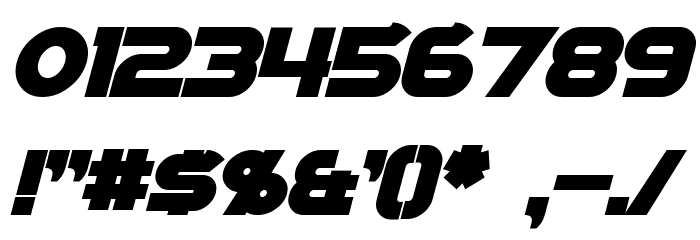 Sigma Five Bold Italic Font OTHER CHARS