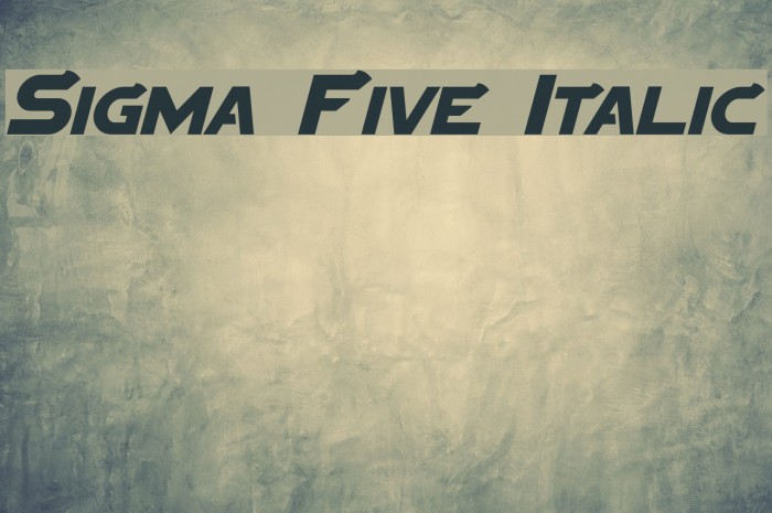 Sigma Five Italic Font examples