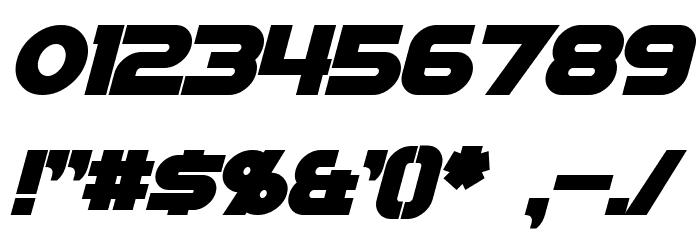 Sigma Five Marquee Bold Italic Font OTHER CHARS