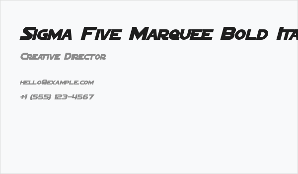 Sigma Five Marquee Bold Italic Business Card