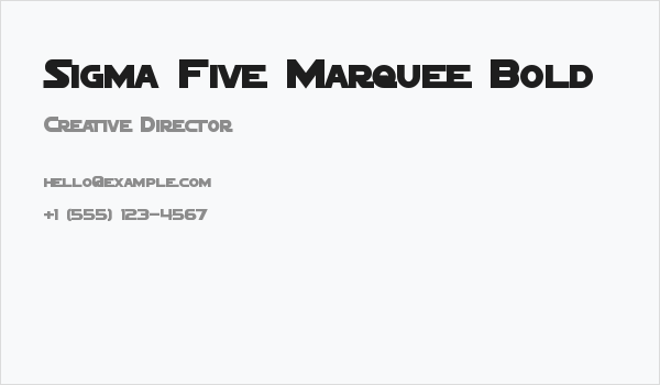 Sigma Five Marquee Bold Business Card