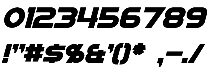 Sigma Five Marquee Italic Font OTHER CHARS