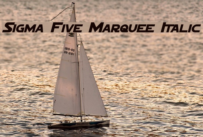 Sigma Five Marquee Italic Font examples