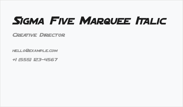 Sigma Five Marquee Italic Business Card