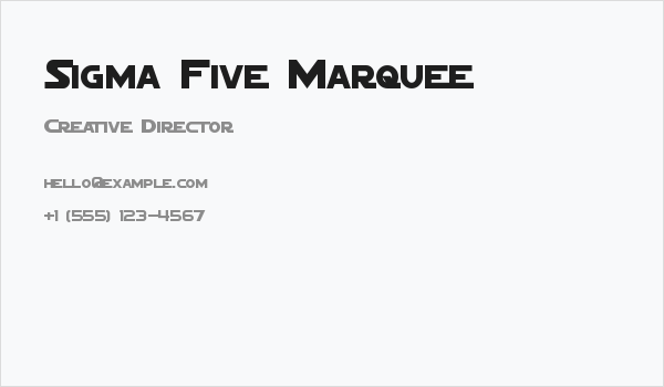 Sigma Five Marquee Business Card