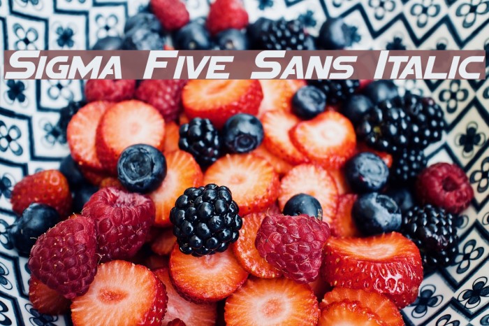 Sigma Five Sans Italic Font examples