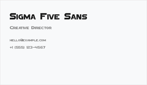 Sigma Five Sans Business Card