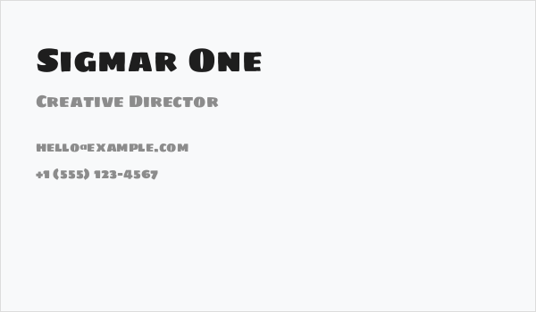 Sigmar One Business Card