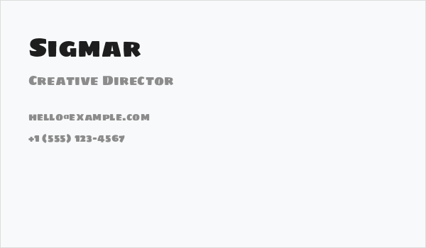 Sigmar Business Card