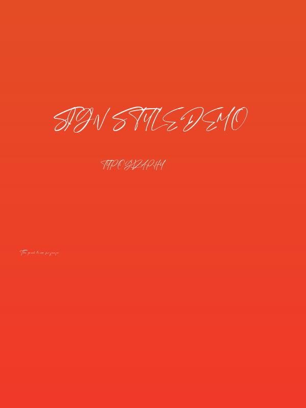 Sign Style DEMO Poster