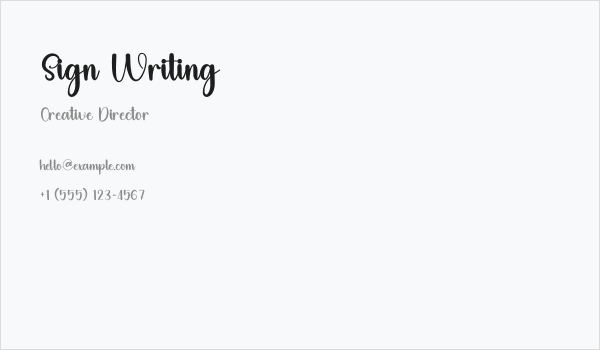 Sign Writing Business Card