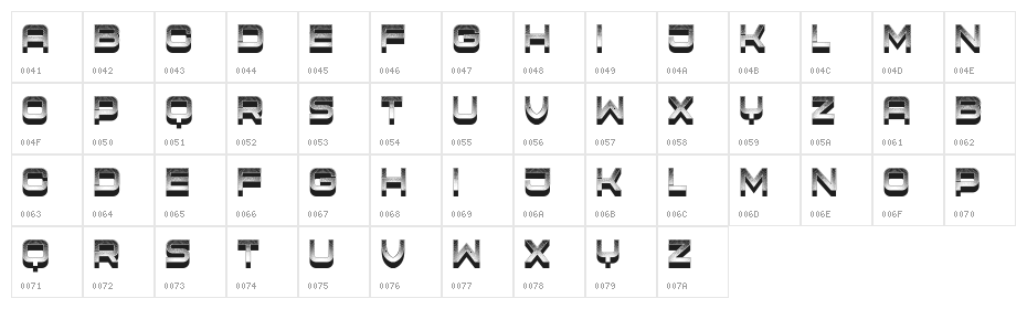 Signage Typography Regular Character Map