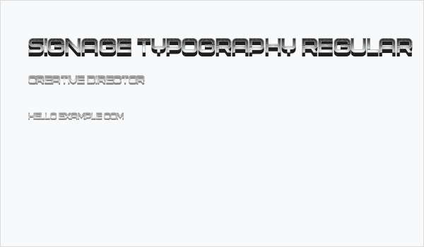 Signage Typography Regular Business Card