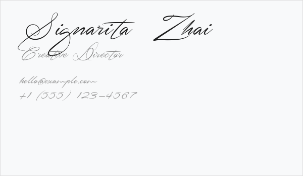 Signarita Zhai Business Card
