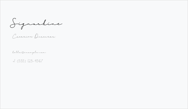 Signashine Business Card