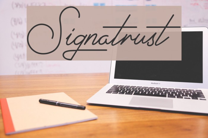 Signatrust Font examples