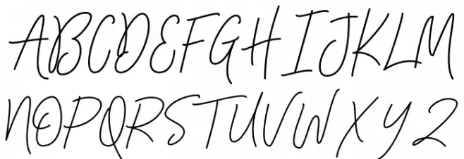 Signatura Monoline Script Regular Caratteri MAIUSCOLE