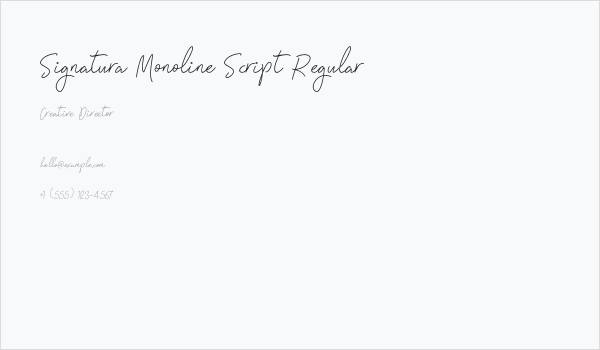 Signatura Monoline Script Regular Business Card