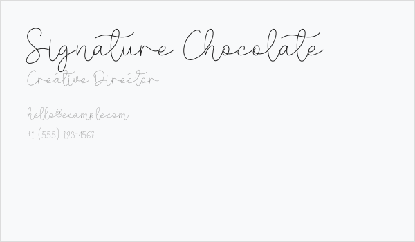 Signature Chocolate Business Card