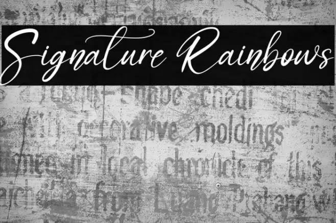 Signature Rainbows Caratteri examples