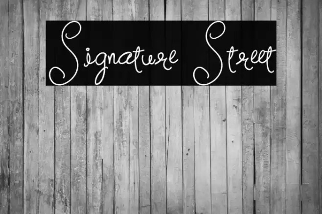 Signature Street Font examples