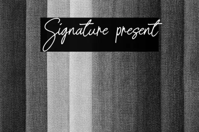 Signature present Font examples