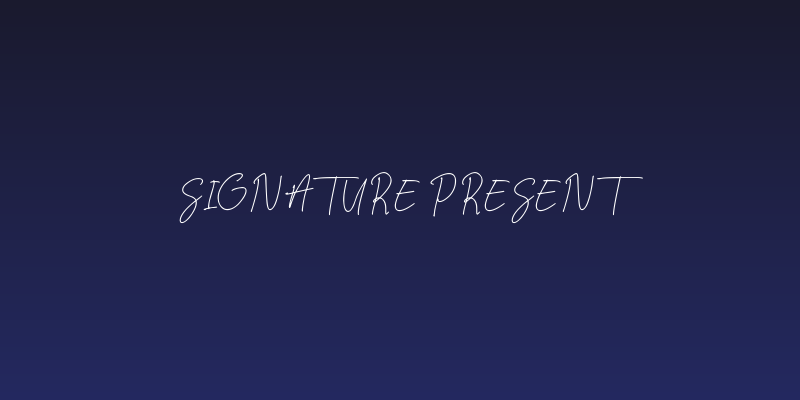 Signature present Social Header