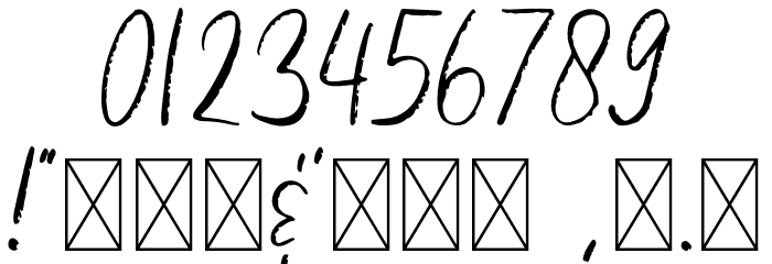 SignatureBrushRegular Font OTHER CHARS