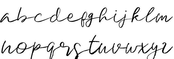 SignatureBrushRegular Font LOWERCASE