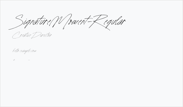 SignatureMoment-Regular Business Card