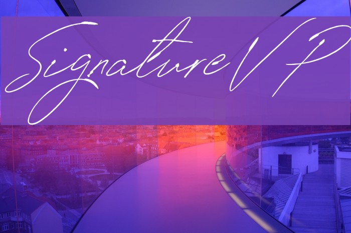 SignatureVP Font examples