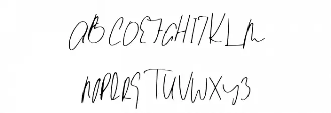 Signed خط أحرف كبيرة