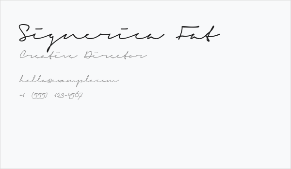 Signerica Fat Business Card