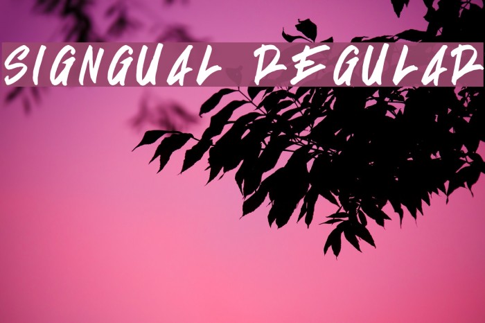 Signgual Regular Font examples