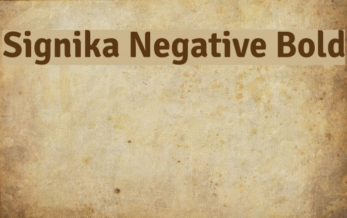 Signika Negative Bold Font examples